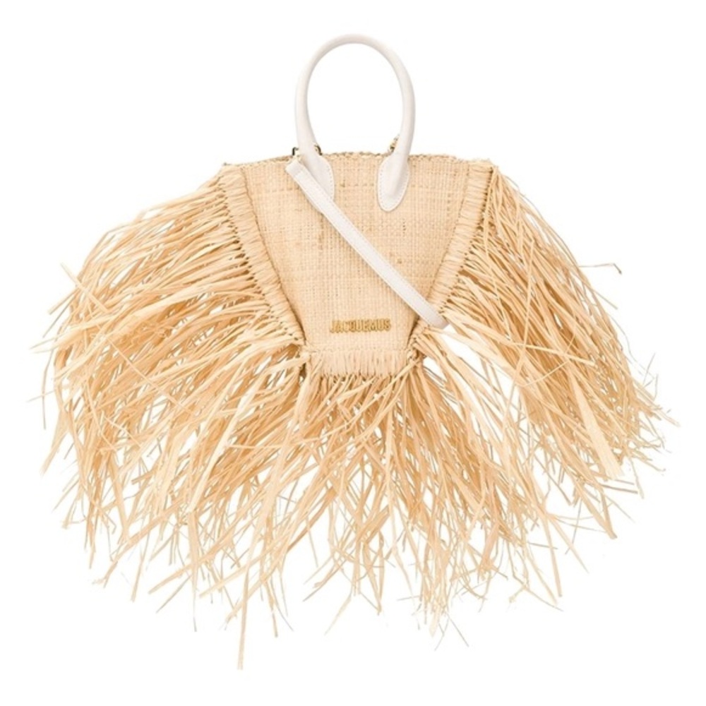 Jacqumeus straw fringe beach bag
